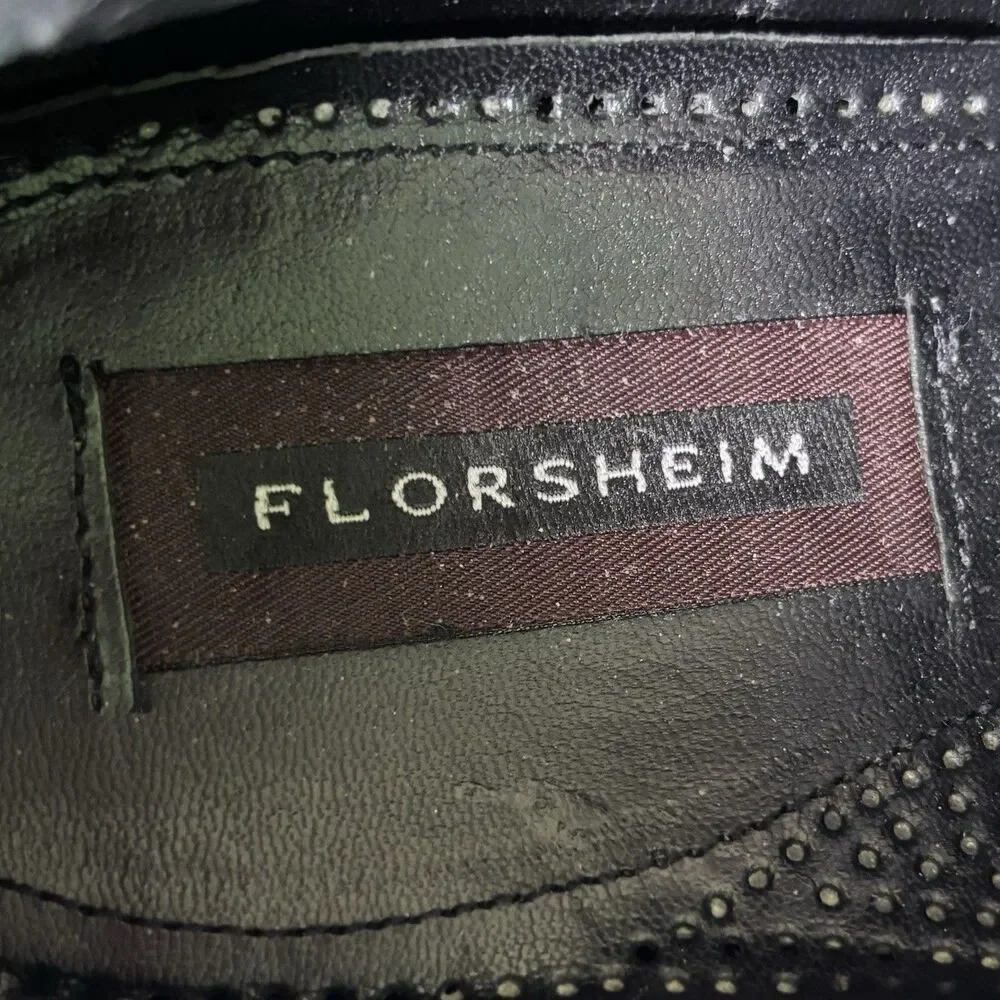 Florsheim Lexington Black Leather Wingtip Oxford Dress Shoes Men's Size 10 D